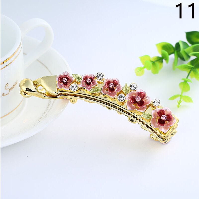 Nowe akcesoria Crystal Barrette Rhinestone spinka do włosów spinka do włosów spinka w kształcie Banana spinki do włosów dla kobiet akcesoria do włosów Hairgrip: 11
