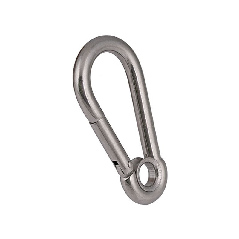 304 Stainless Steel Carabiners With Hole Climbing Gear Safety Snap Hooks Spring Buckle M4~M12 Connector Rings