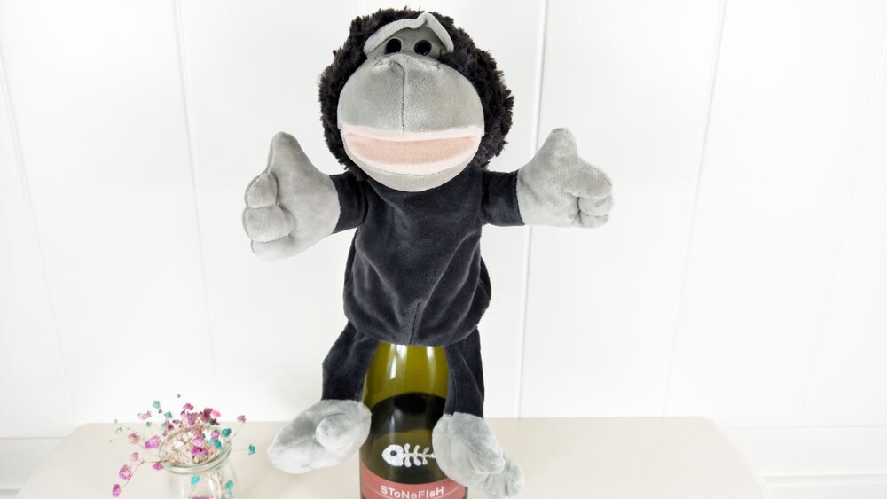 Spædbørn børn stor sort gorilla baby plys udstoppet hånddukke legetøj julefødselsdag