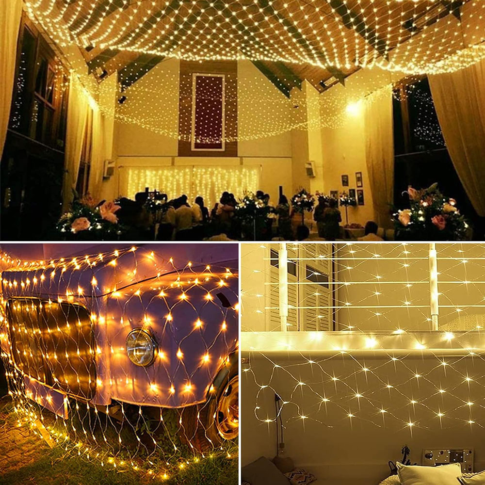 4mx6m 2mx3m 2mX2m Weihnachtsgirlanden LED Schnur Weihnachten Netz Licht Gebühr Weihnachten Party Garten Hochzeit Dekoration Vorhang Licht