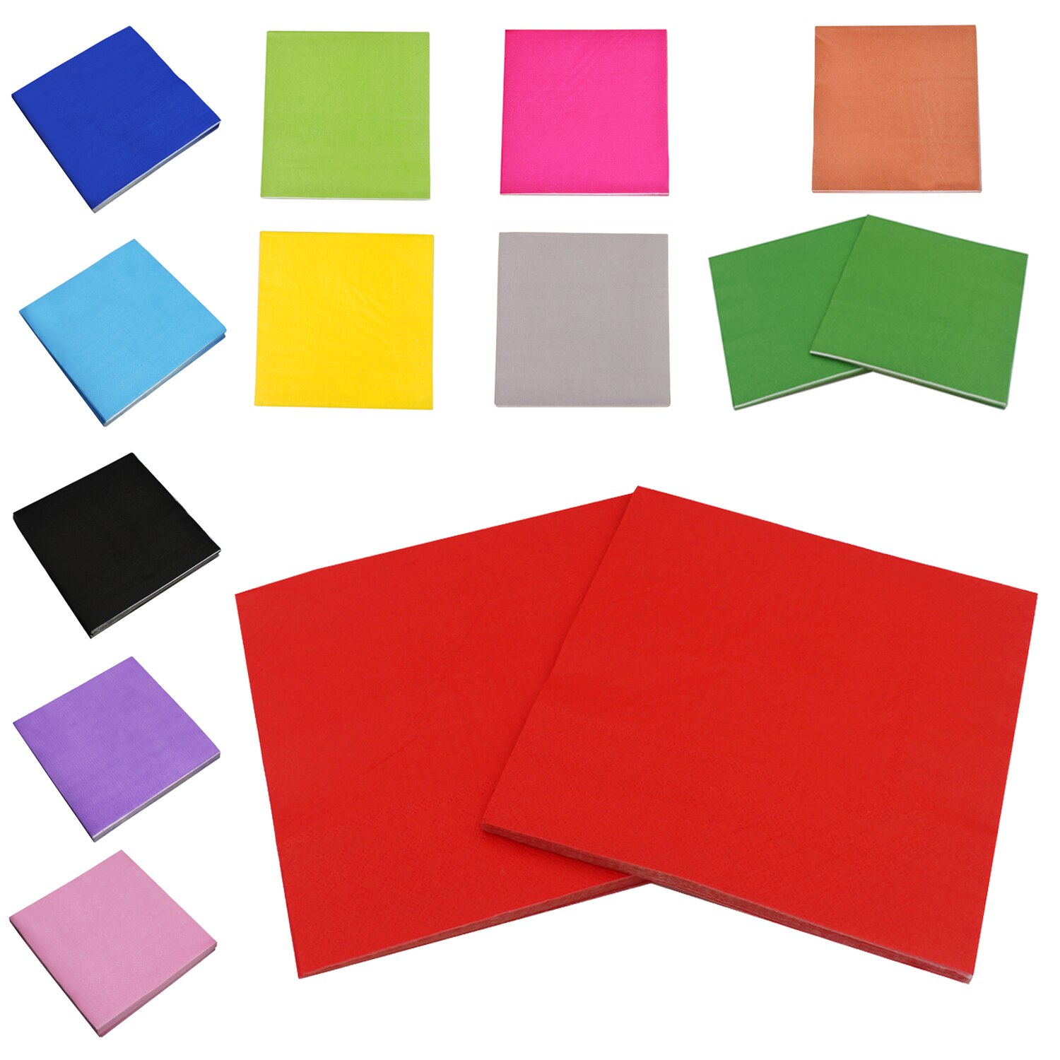 1 pack Solid Color Printed Paper Napkin (black)