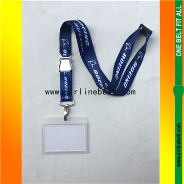 Blauw Boeing seat belt vliegtuig gesp lanyard met ID case houder voor pilot flight crew airman luchtvaart kantoor persoonlijkheid: Boeing white holder