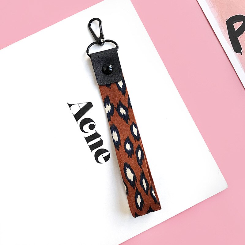 1 Pcs Leopard Print Phone Holder Key Lanyard Hanging Neck Rope ID Badge Holders Phone Neck Straps with Key Clip 2 Sizes: H12