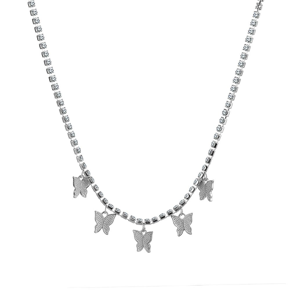 FNIO Butterfly Neck Pendants Women&#39;s Choker Gold Color Necklace On The Neck Chain Chocker Punk Jewelry Kpop Collar For Girl: FN11-2223-2