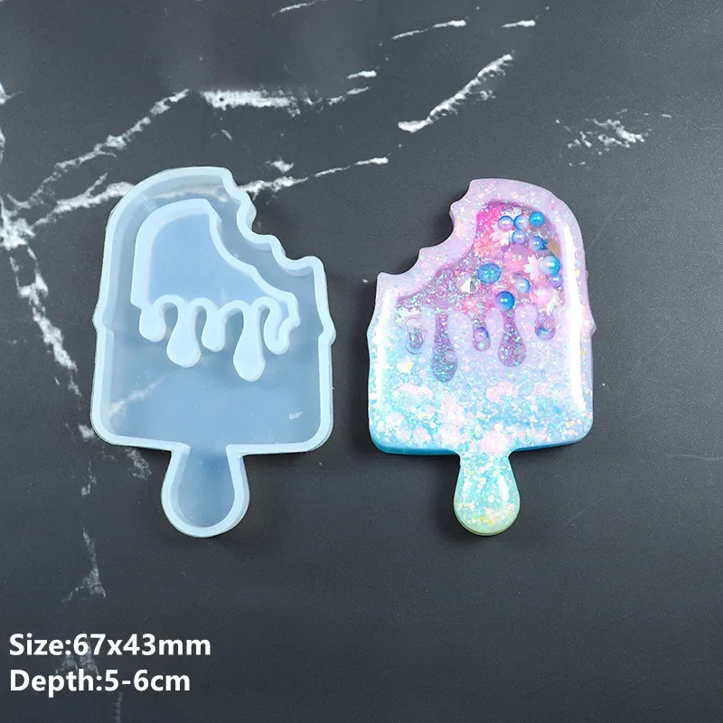 Shaker moldes de silicona resina epoxi oso estrella paleta Shaker molde llavero encantos molde brillante DIY joyería herramienta artesanal: Naranja