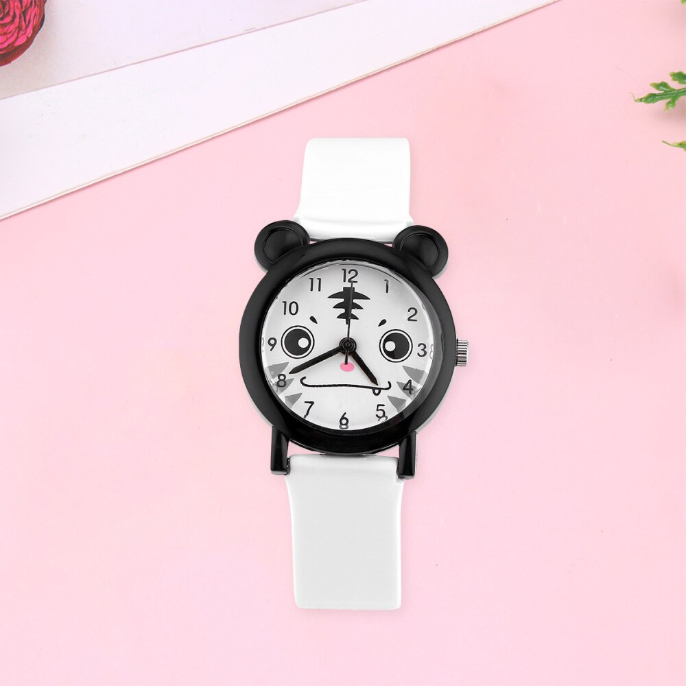 1Pc Waterproof Kids Watches Children Cartoon Quartz Wristwatch Colorful Watch for Children (White Tiger Pattern)