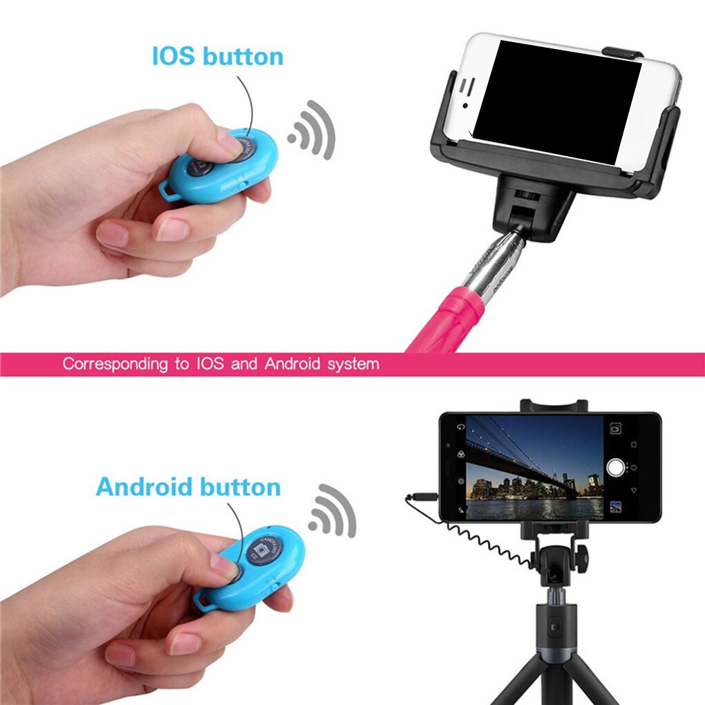 Bluetooth Telefoon Zelfontspanner Selfie Stok Ontspanknop Release Smart Telefoon Draadloze Afstandsbediening