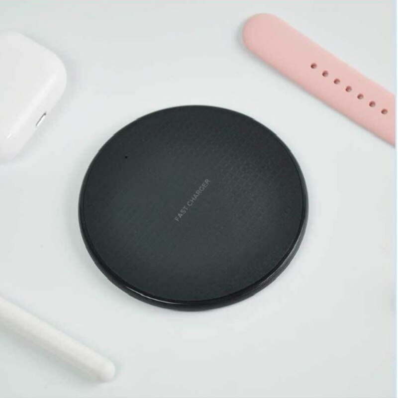 Wireless Charger For iPhone 12 11 Pro Xs Max X Xr 8 Induction Fast Wireless Charging Pad For Samsung Xiaomi HUAWEI: Black