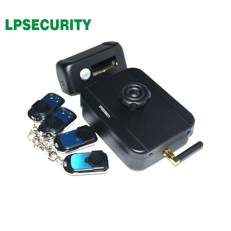 battery power 4 remote controls wireless outdoor gate door castle electric bolt lock (no battery included)