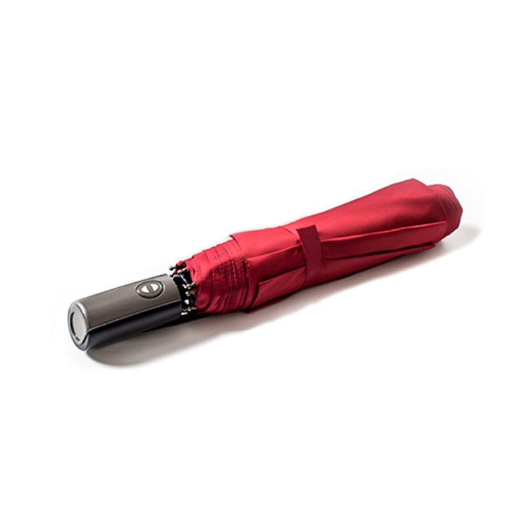 Guarda-chuva masculino chuva mulher marca de qualidade grande 120cm 3 dobrável golfe negócios guarda-chuva guarda-chuva à prova vento automático guarda-sol viagem: Red