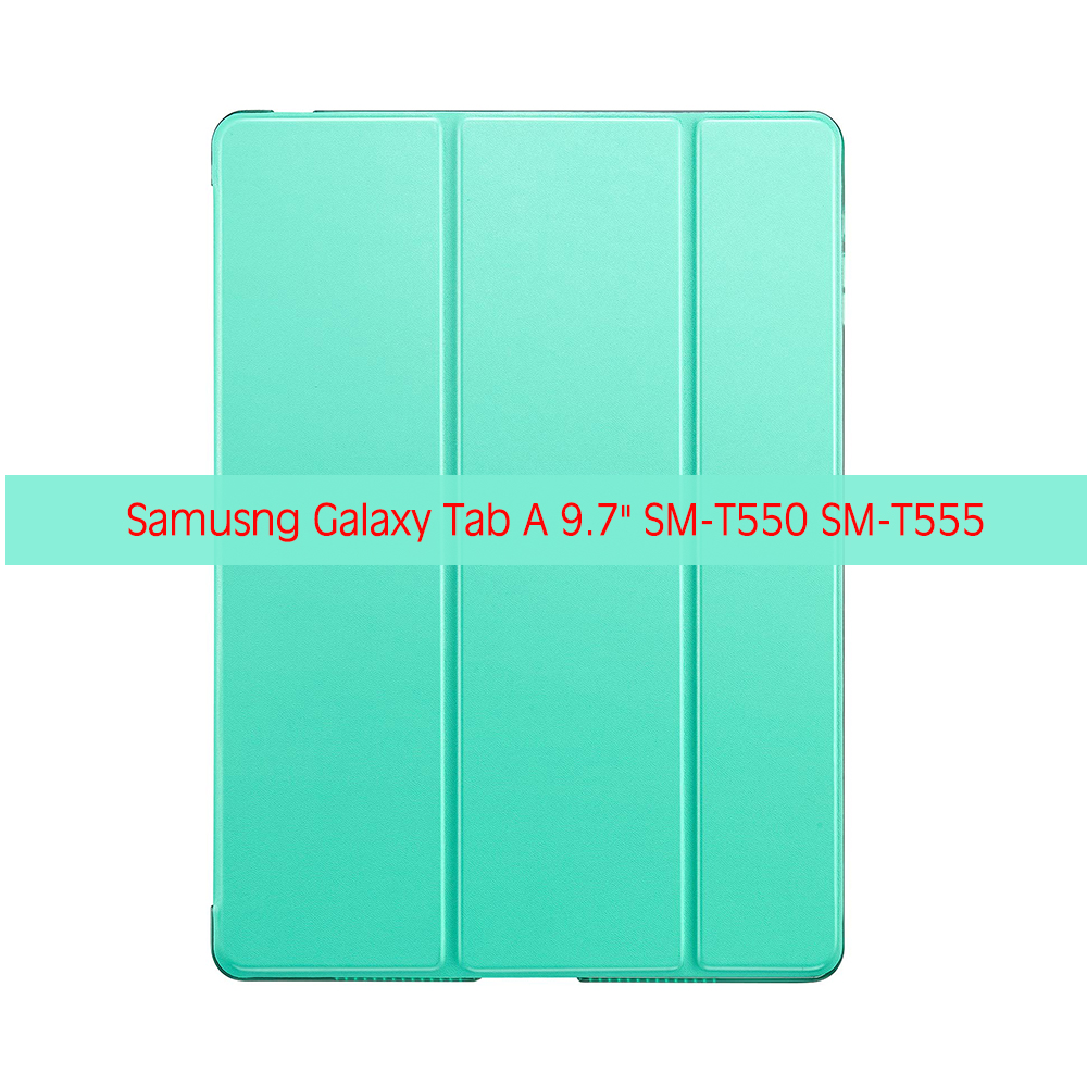 Fodral för samusng galaxy tab  a 9.7 ''  t550 fundas för tab  a 9.7 sm-t550 t555 p550 p555 pc back pu läder smart cover auto sleep: Mynta
