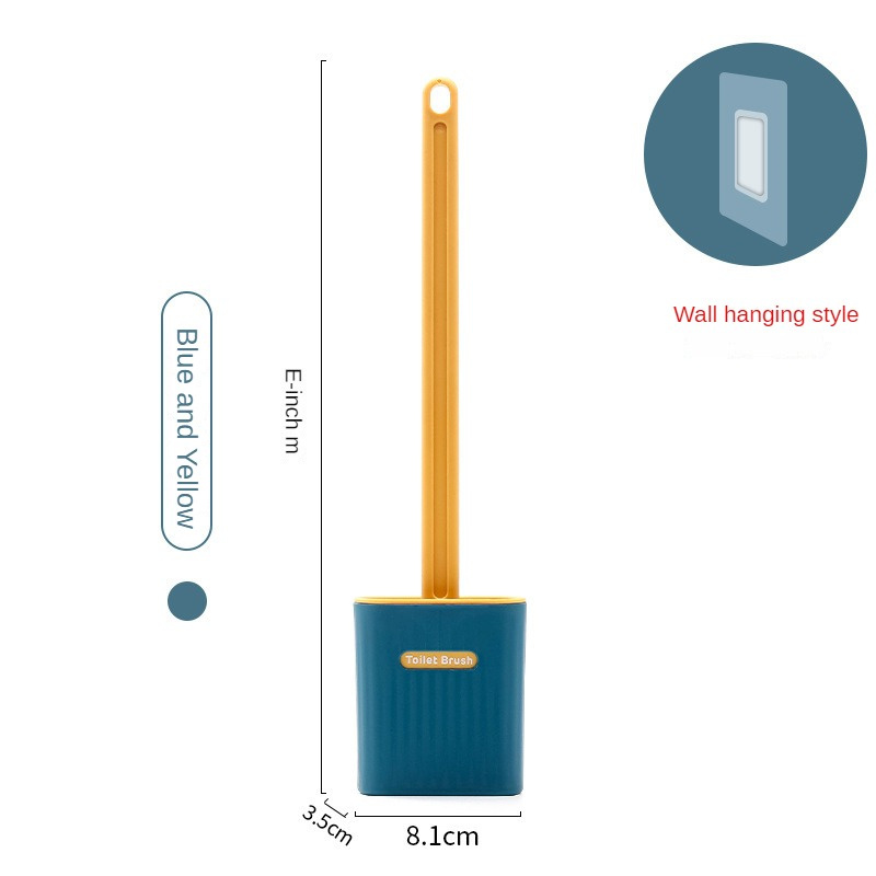 Silicone Toilet Brush Easy To Hang Thoroughly Clean Health Revolutionary Ergonomics Premium Ergonomic Toilet Cleaner Durable: SKY BLUE