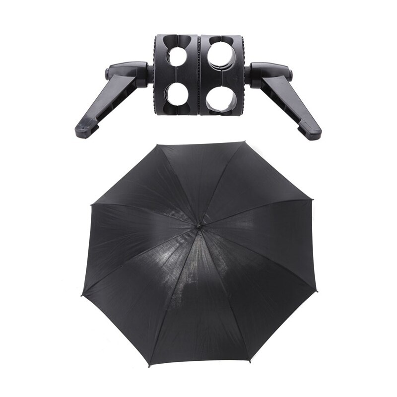 2 Pcs Fotografie Accessoires: 1 Pcs 83Cm 33In Flitslicht Paraplu & 1 Pcs Dual Draaibare Grip Hoofd Hoek Klem: Default Title