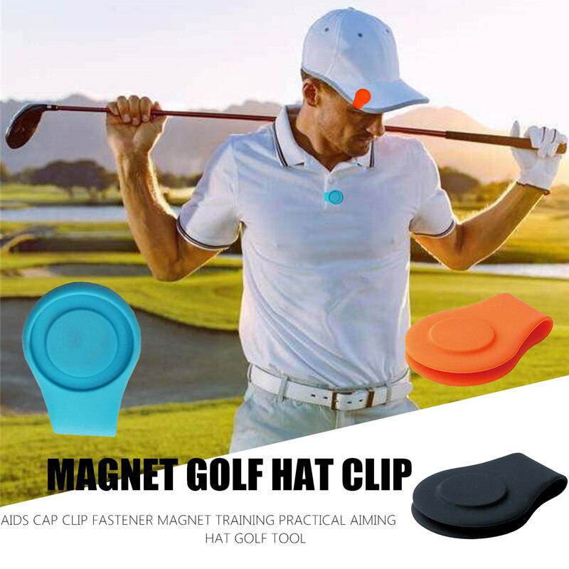 2 st silikon magnetisk golfhatt klämma boll markör hållare fäst på din mössa ficka kant bälte kläder