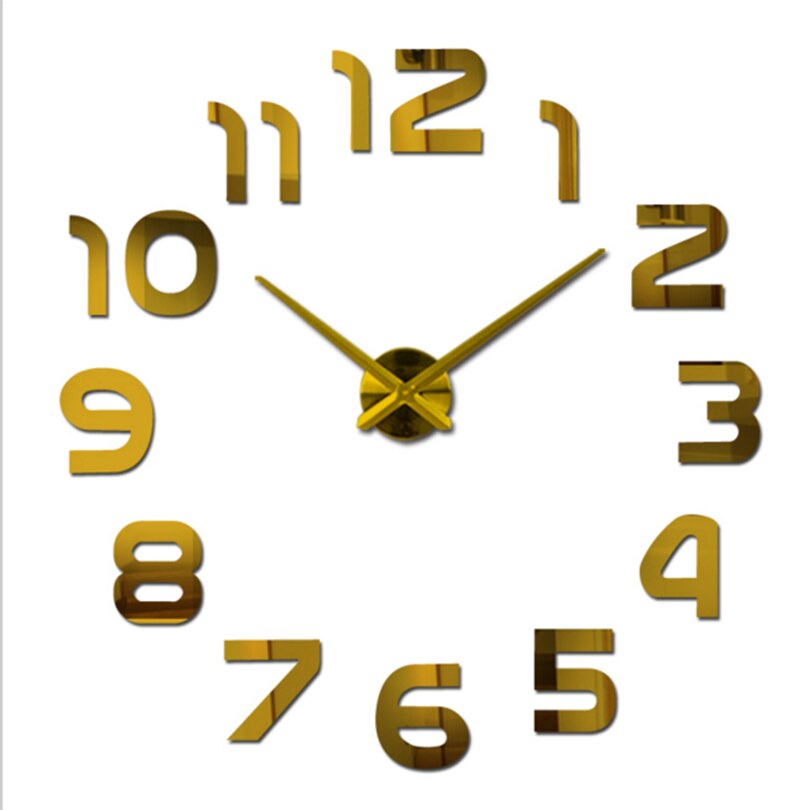 Luminous Large DIY Wall Clock In Wall 3D Acrylic Diy modern number Home Office Decor Luminou Watck Sticker Quartz Large: Gold / 37inch