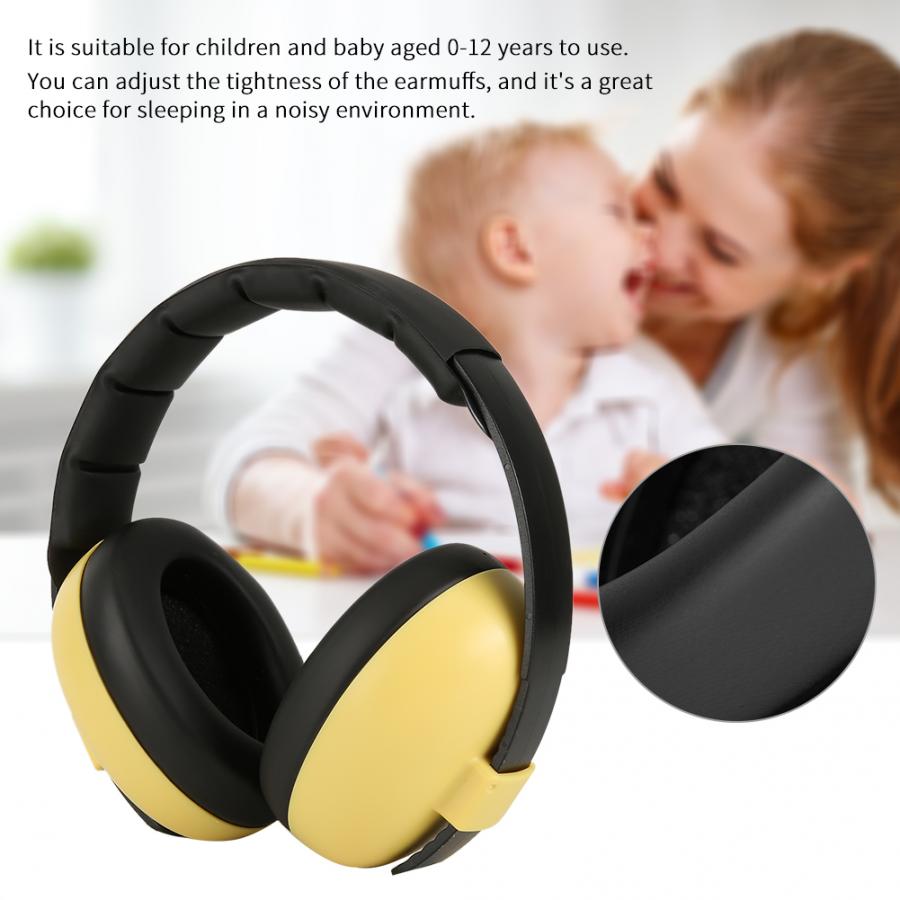 Sleep Hearing Protection Foldable Noise Concelling Earmuff for Children Baby Green Yellow Purple