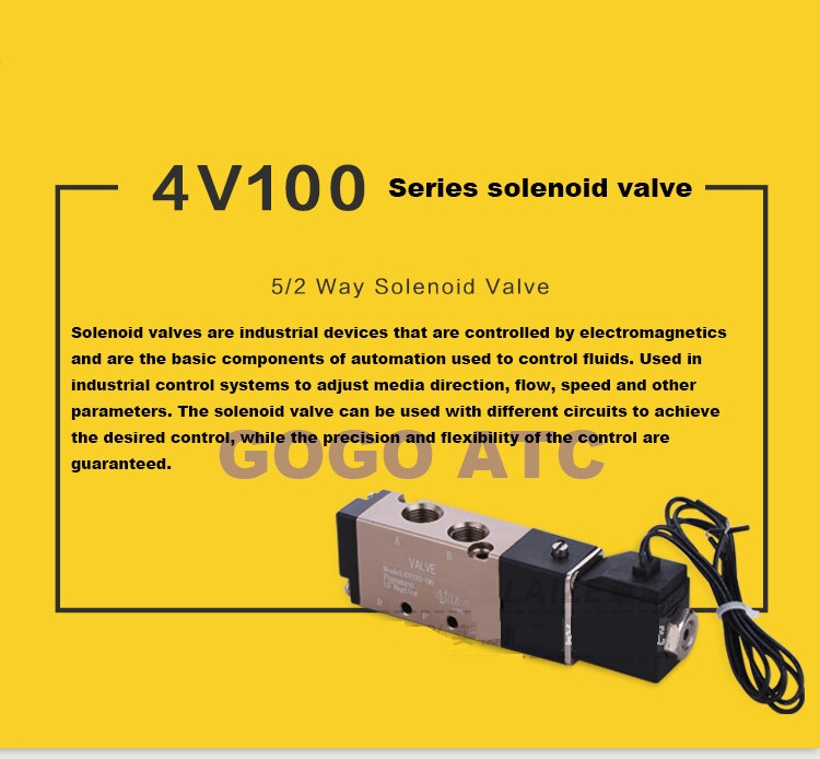 pneumatic Two-position five-way solenoid valve Directional valve 4V110-06 DC24VAC220V Coil cylinder control valve Air valve