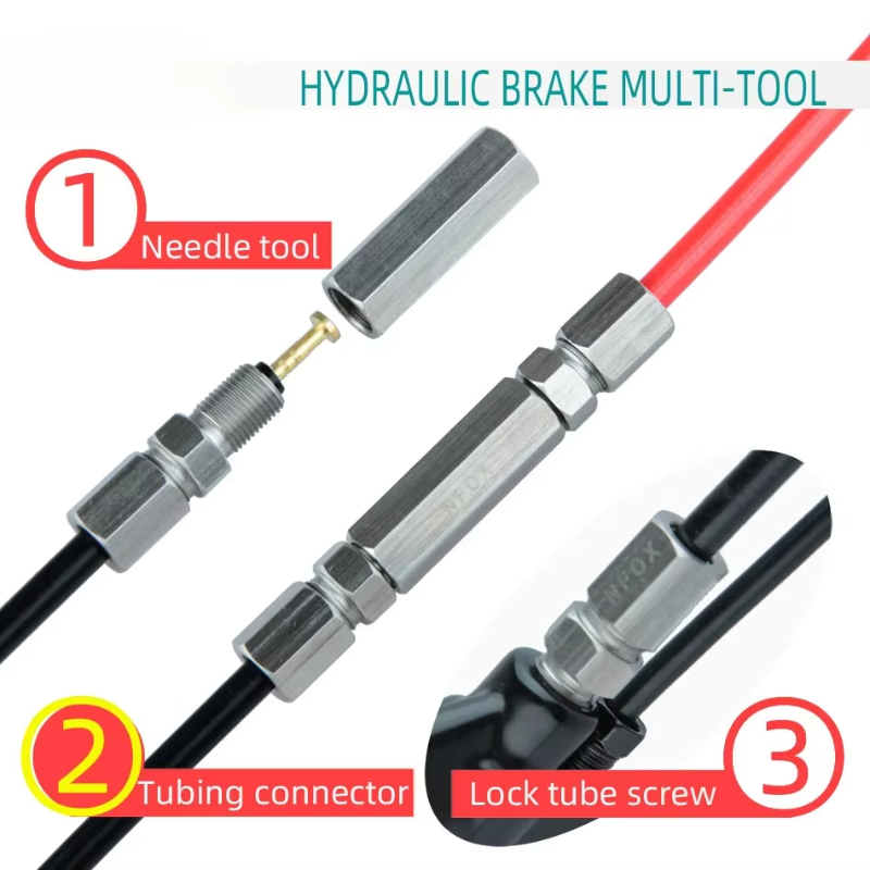 Bicicletta elettrica scooter Freno idraulico Semplice spurgo olio fa Manutenzione tubo Strumento di riparazione Connettore Tubo di bloccaggio Vite Bici