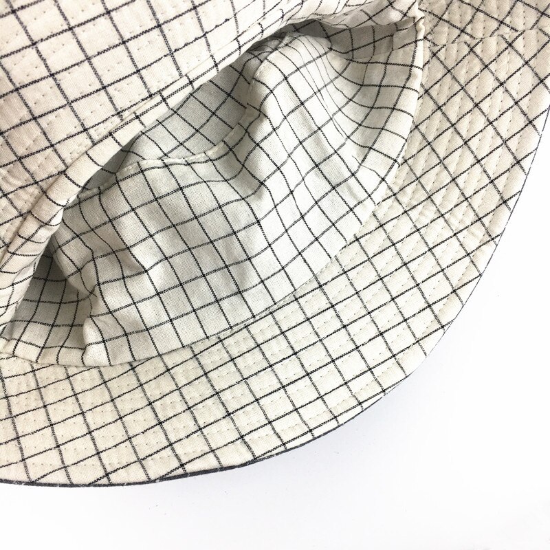Cotton Double sided Plaid Bucket Hat Fisherman Hat outdoor travel hat Sun Cap Hats for Men and Women 181