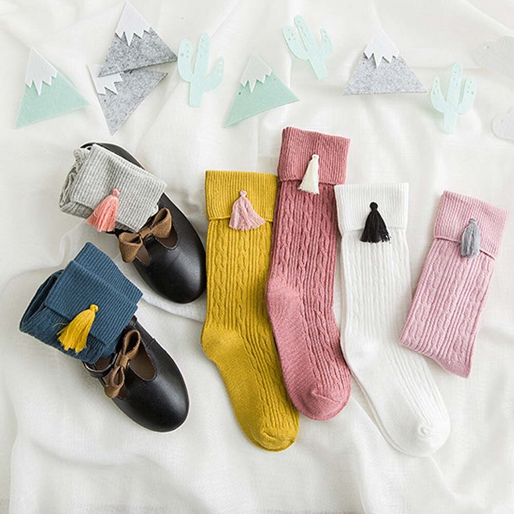 Bas bébé fille genou haut gland long tube jambières hiver automne côtelé princesse enfant en bas âge enfants rayé coton bas
