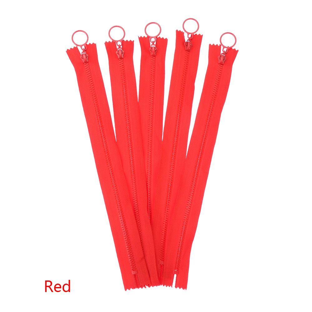 Uds 25cm cremalleras invisibles DIY de Nylon de bobina cremallera para costura Ropa Accesorios anillo de tiro de cremallera Slider la cabeza para DIY de prendas de vestir: red