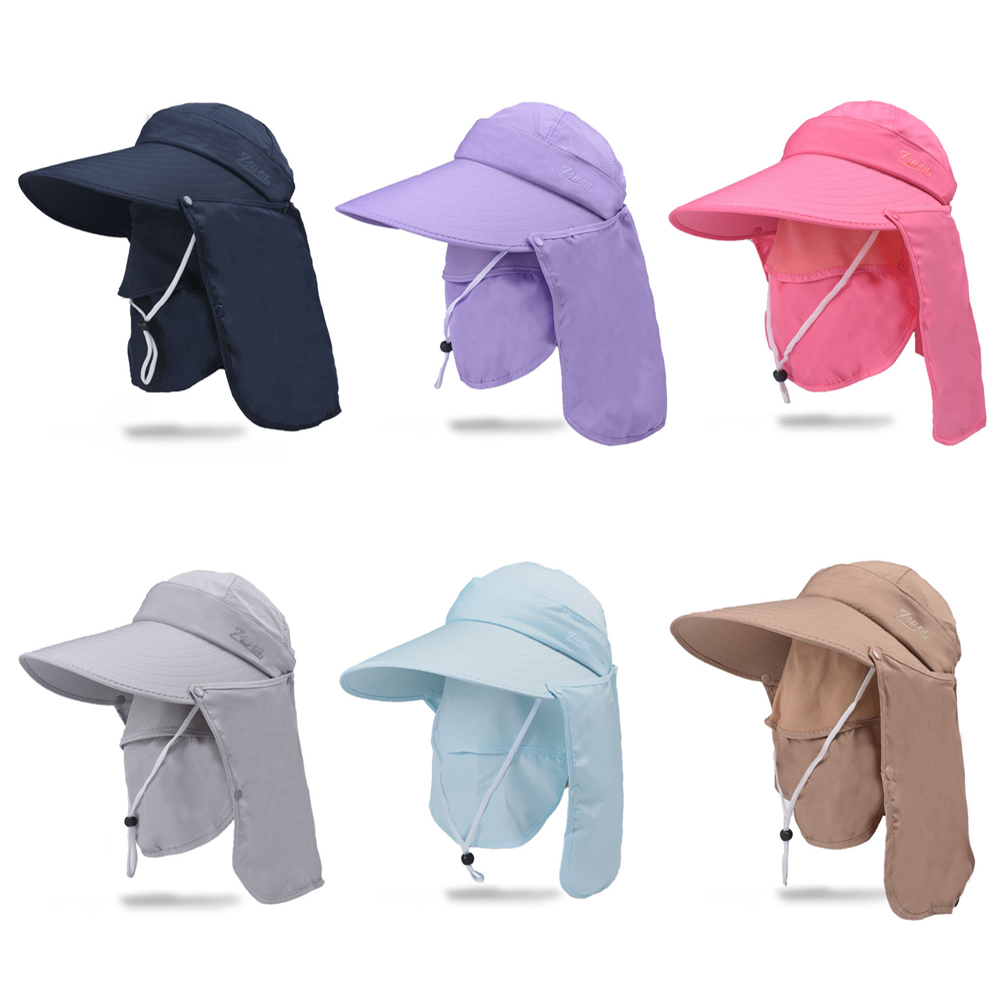 Aftagelig sommer hat solbeskyttelse hat uv beskyttelse ansigt hals sol cap udendørs fiskeri vandring arbejde afslappet hat