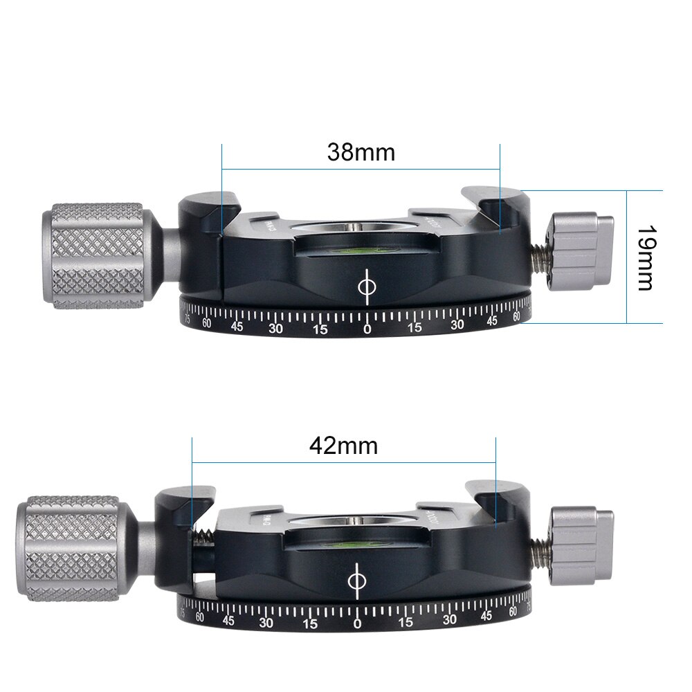 Aluminum Alloy Andoer PAN-C3 RES Tripod Head Clamp Adapter with Quick Release Plate for Arca-Swiss AS Standard Plates 3 Colors