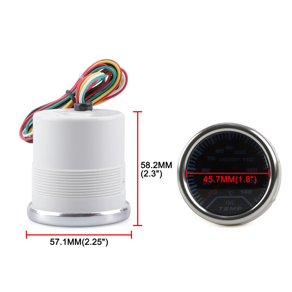 Oil temp gauge 2"(52mm) Smoke len 40-140 C degree pointer Oil temp gauge Car meter with sensor YC101229