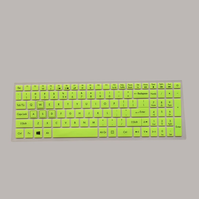 For Acer Nitro 5 AN515-42 AN515-44 AN515 42 AN515-52 AN515 42 51 52 51ez 15.6 Silicone Keyboard Cover laptop Protector Skin: green