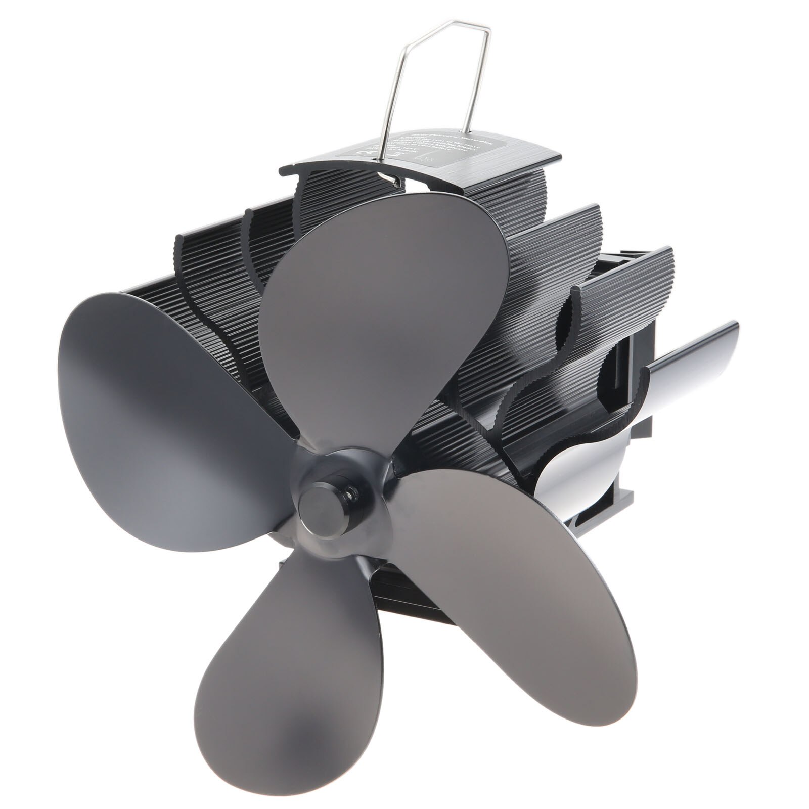 Heat Powered 4 Blades Stove Fan Silent Flue Pipe Fireplace Fan Eco-Friendly on Chimney fit for Wood Log Burner Fireplace