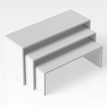 3Pcs/Set 3mm Practical Wooden Display Cabinet Acrylic Display Stand Jewelry Showcase Storage Rack Display Stands: White