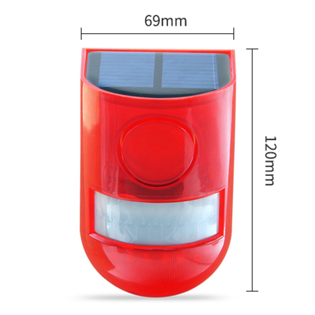 110dB Garden Sound Alarm Waterproof LED With Motion Sensor Solar Light Home Outdoor PIR Rechargeable Flashing Built In Battery