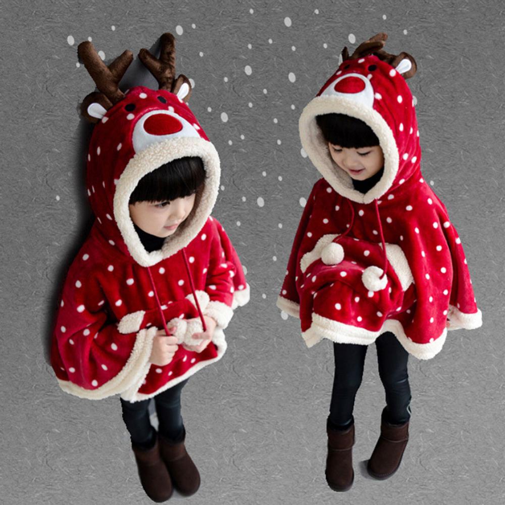 Ropa de invierno para niña, Sudadera con capucha, abrigo para bebé, trajes cálidos para niño, chaqueta gruesa de terciopelo, bonita, para Navidad de 4 a 12 años