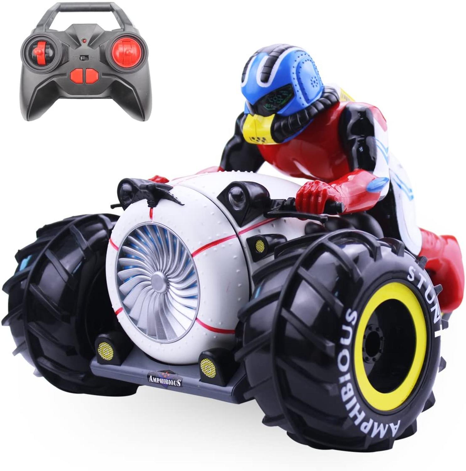 RC Auto hoch Geschwindigkeit Spinnen Kunststück-Auto 2,4G Fernbedienung Amphibien Motorrad Stöcke auf Land und Wasser Fahrzeug Spielzeug für freundlicher: Ursprünglich Titel