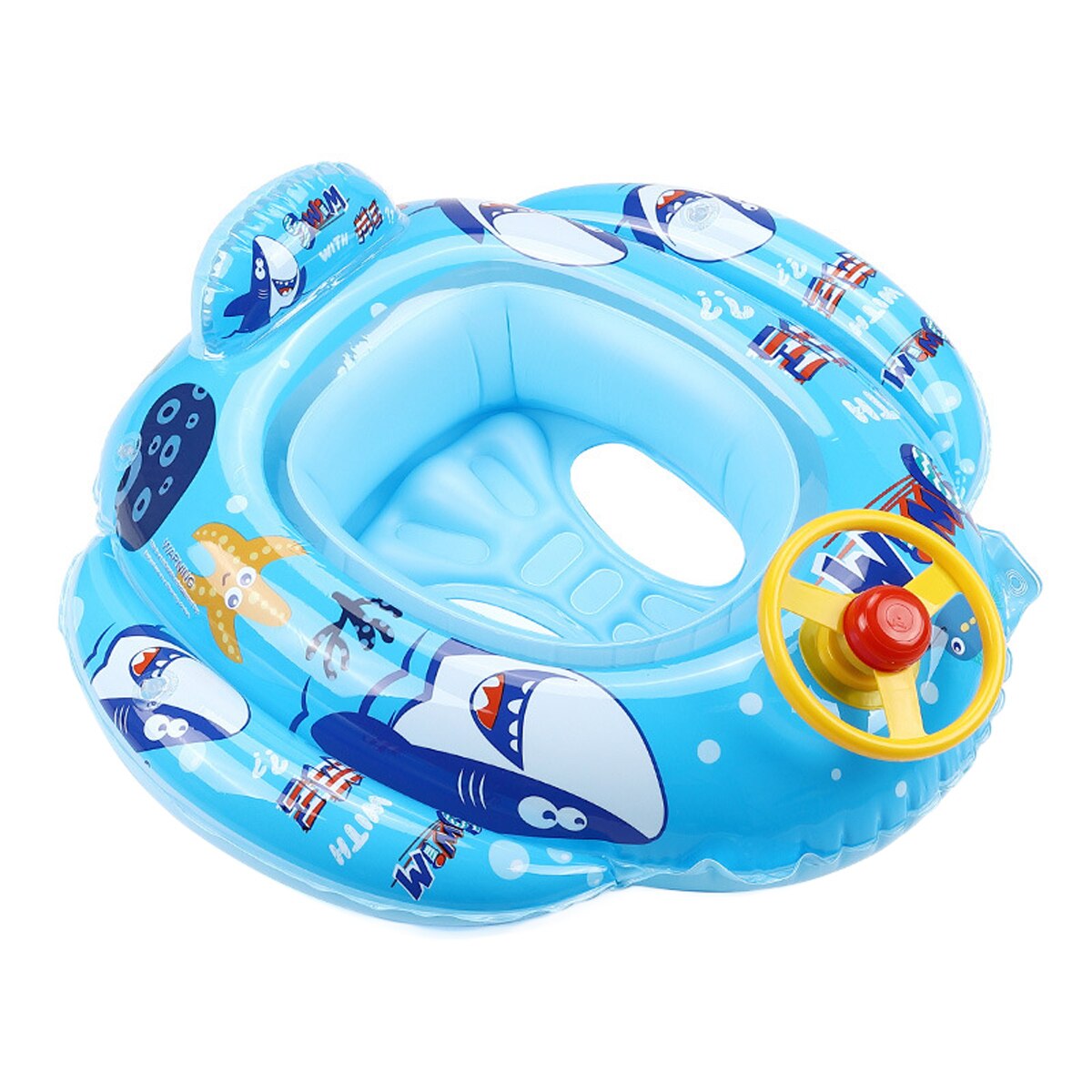 Summer Baby Swimming Ring Cartoon Cute with Steering Wheel Thick Cute Round Shape Watering Float Seat Ring