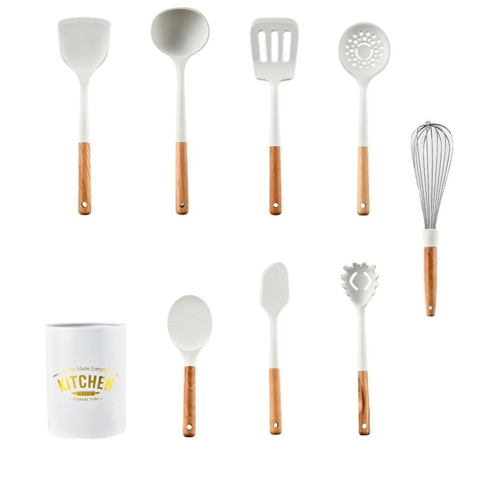 Siliconen Spatel Non-stick Pan 9 Stuk Set Keukengerei Lepel Vergiet Keukengerei Set Посуда Vajilla Ложка чайная