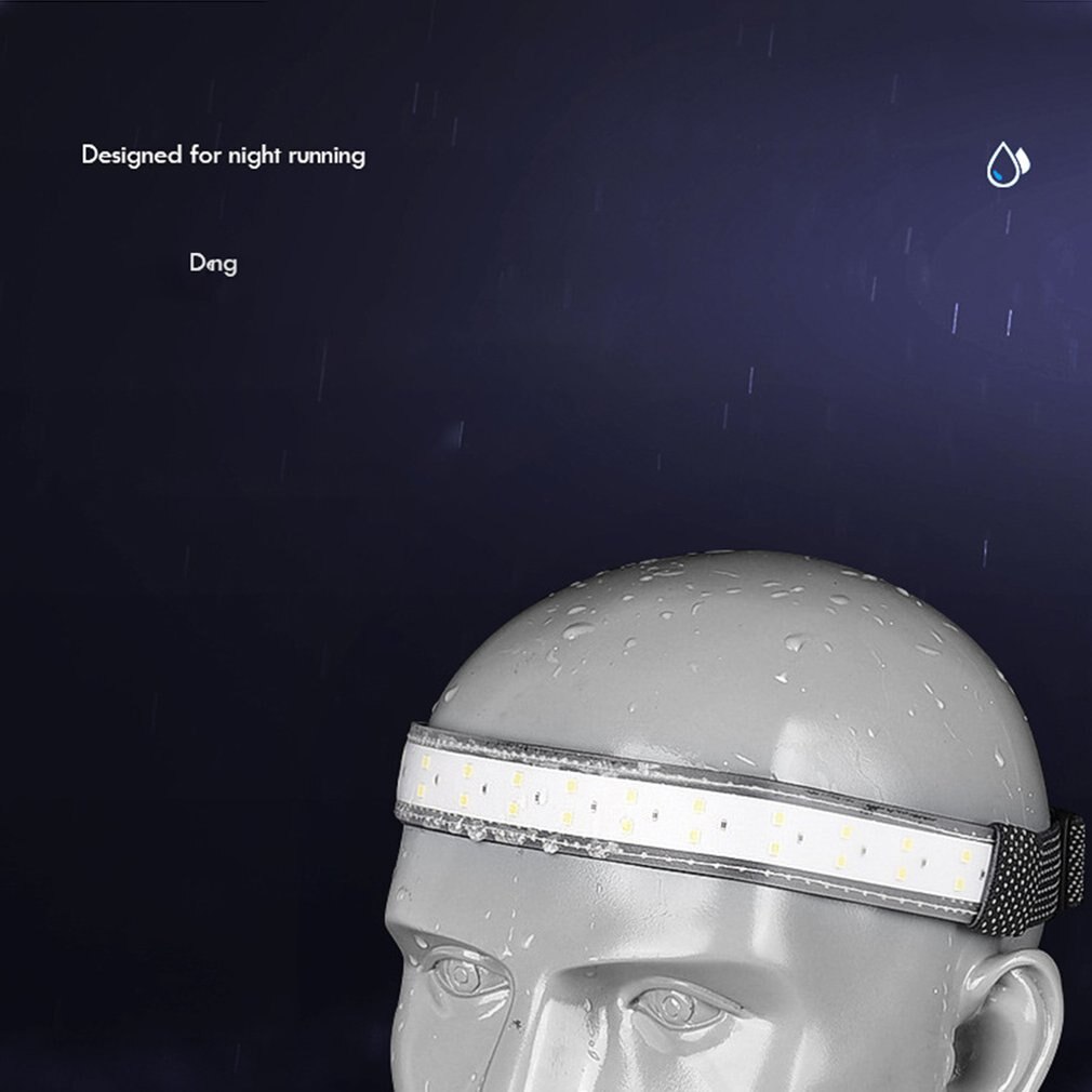 350LM Draagbare Lichtgewicht Zachte Led Koplamp Outdoor Fietsen Hoofdband Licht Waterdichte Hoofd Lamp Emergency Lantaarn Spotlight