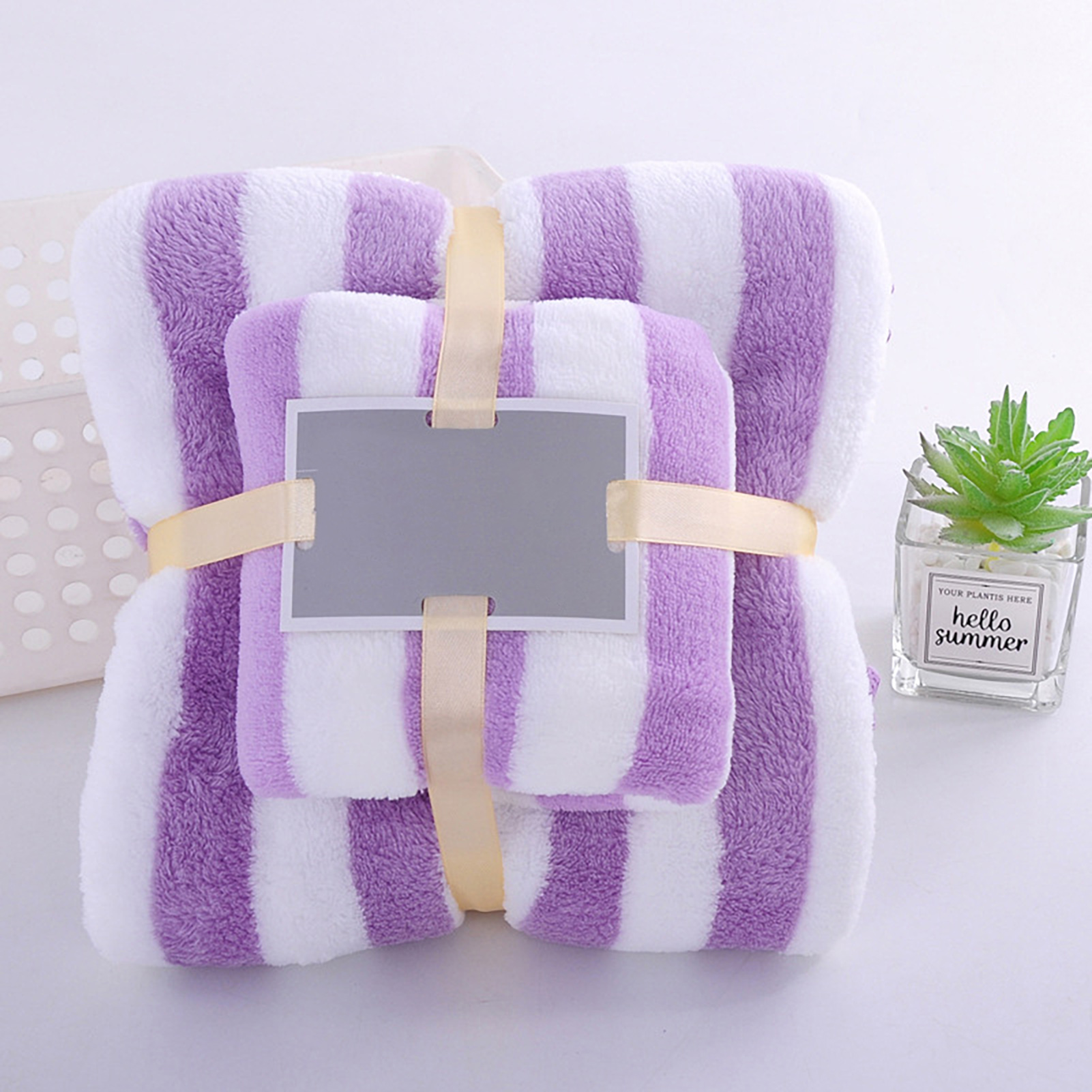 Bath Towel Set Friendly To Skin Ultra Soft Thickened Hair Drying Towel Superior Absorbency Dense Cotton Shower Towel: Yellow