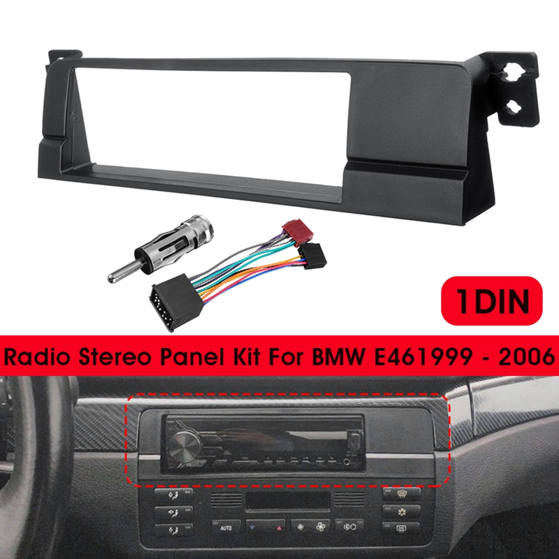 Kit de montaje de Panel de DVD para BMW E46 1999-2006, adaptador de Radio Estéreo, 1 Din