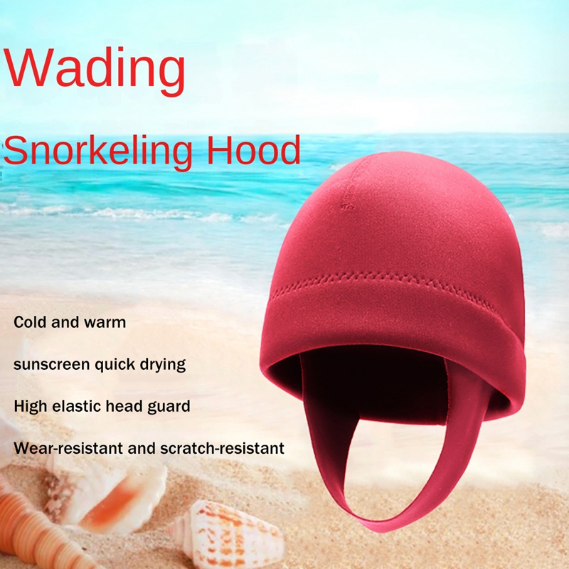 Cappuccio da sub da 2Mm cappuccio da nuoto per immersioni subacquee con cinturino termico per mento cappuccio da Surf per nuoto kayak sport acquatici