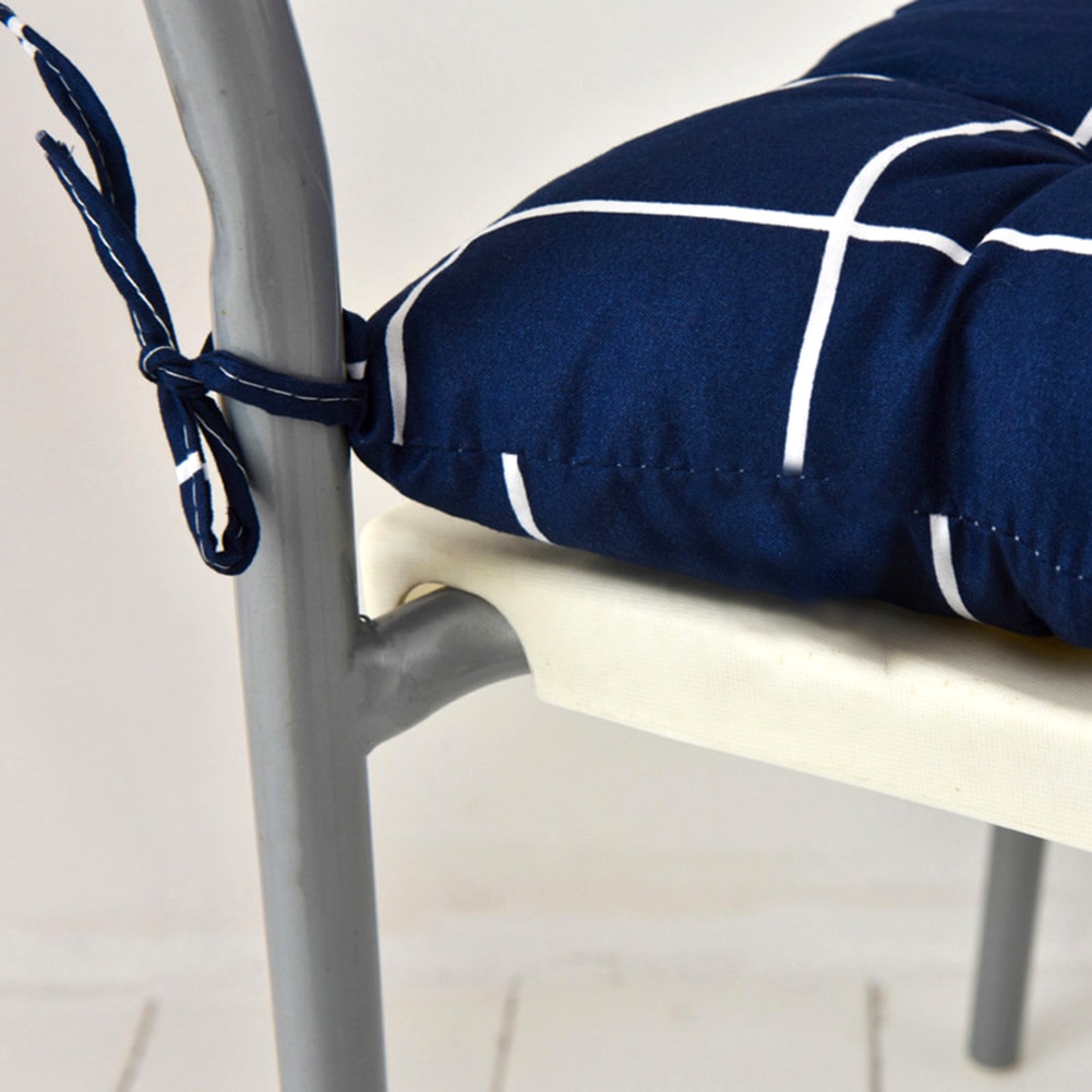 Zachte Vierkante Streep Zitkussen Rugkussen Tie Op Stoel Kussen Sofa Zitkussen Auto Pad Kussen Voor Home Office winte 40X40 Cm