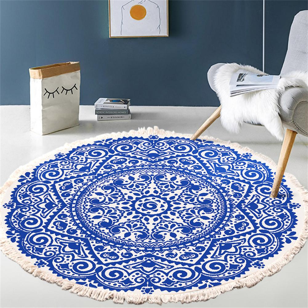 Vloer Tapijt Ronde Tapijt Met Kwastje Polyester Handig Opslag Vloer Tapijt Voor Slaapkamer