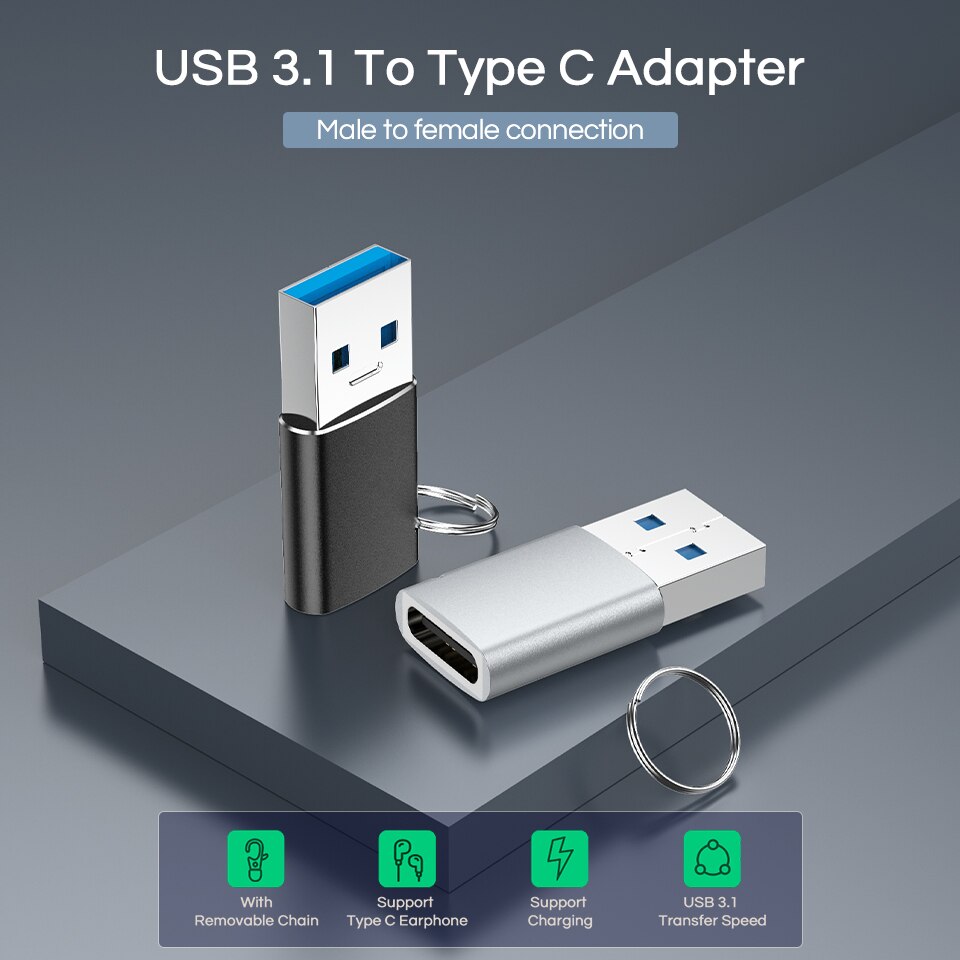 Adattatore USB C 3.1 USBA maschio a USB tipo C femmina tipo-c adattatore USBC OTG per Laptop connettore auricolare Samsung Xiaomi 10