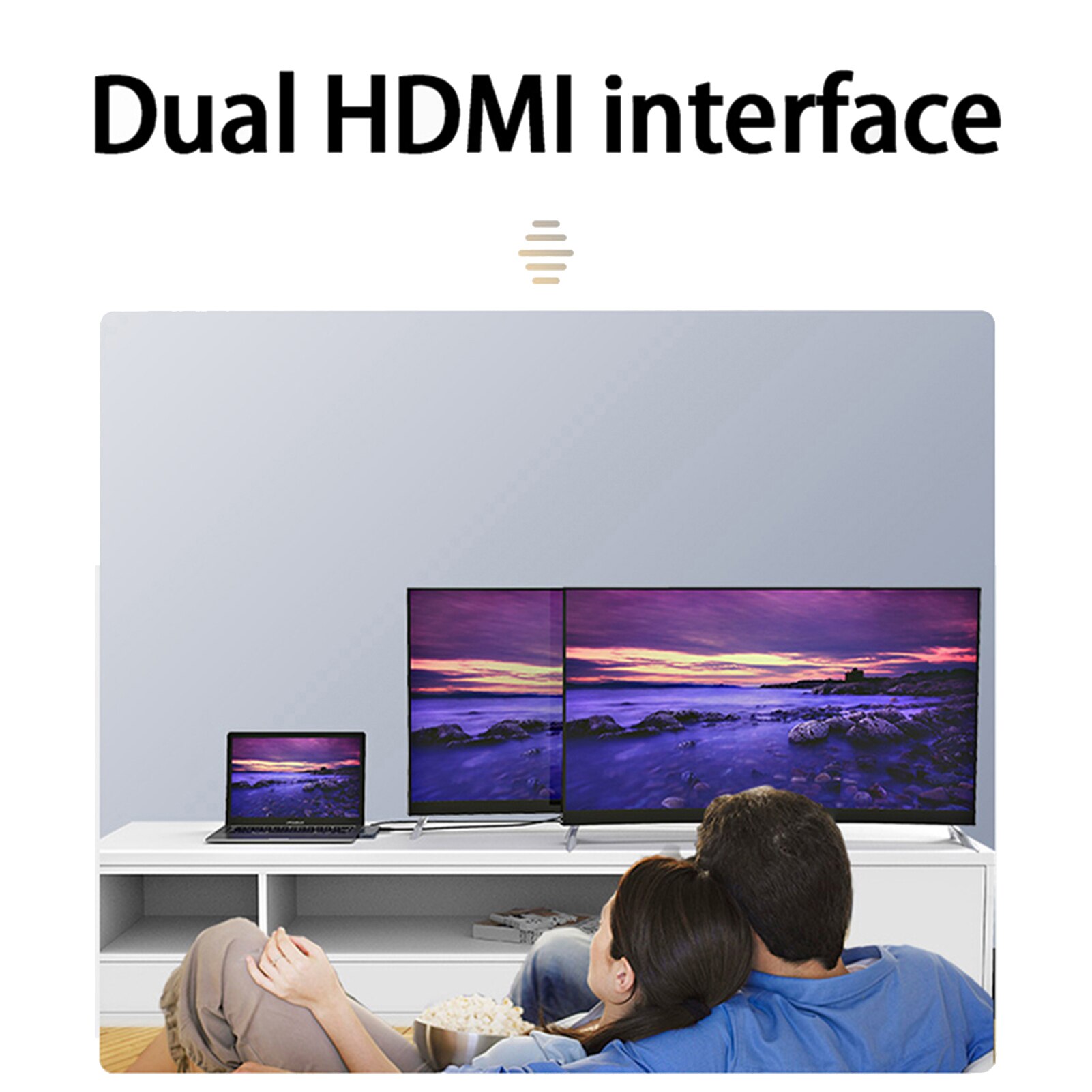 8in1 Dual Type C Naar Hdmi-Compatibel 3 USB3.0 Interfaces Micro-Sd/Tf Card Hub Dock Adapter