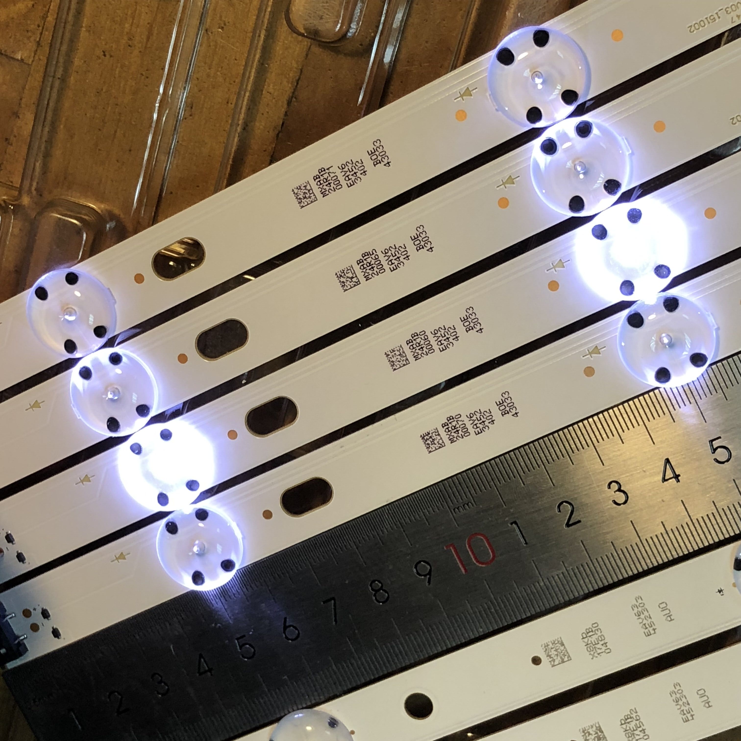 Tira de luces LED de iluminación trasera, accesorio para televisor LG de 850mm, 43LH604V 43lh60 _ fhd_a tipo uf64 _ uhd_a 43UH610V 43UF640 43UH610A 43LH5700, 12 unids/lote