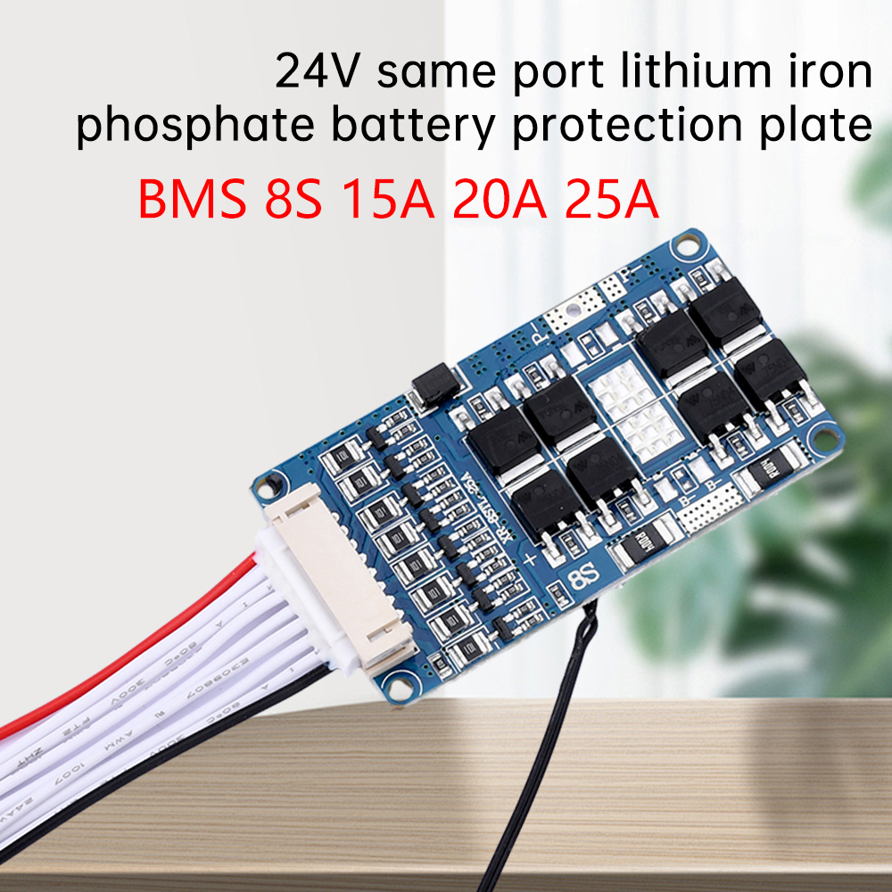 Lifepo4 Batterij Bms 8S 24V 15a 20a 25a Gebalanceerde Lading Board Equalizer Met Ntc Temperatuur Bescherming Gemeenschappelijke Poort Voor Escooter