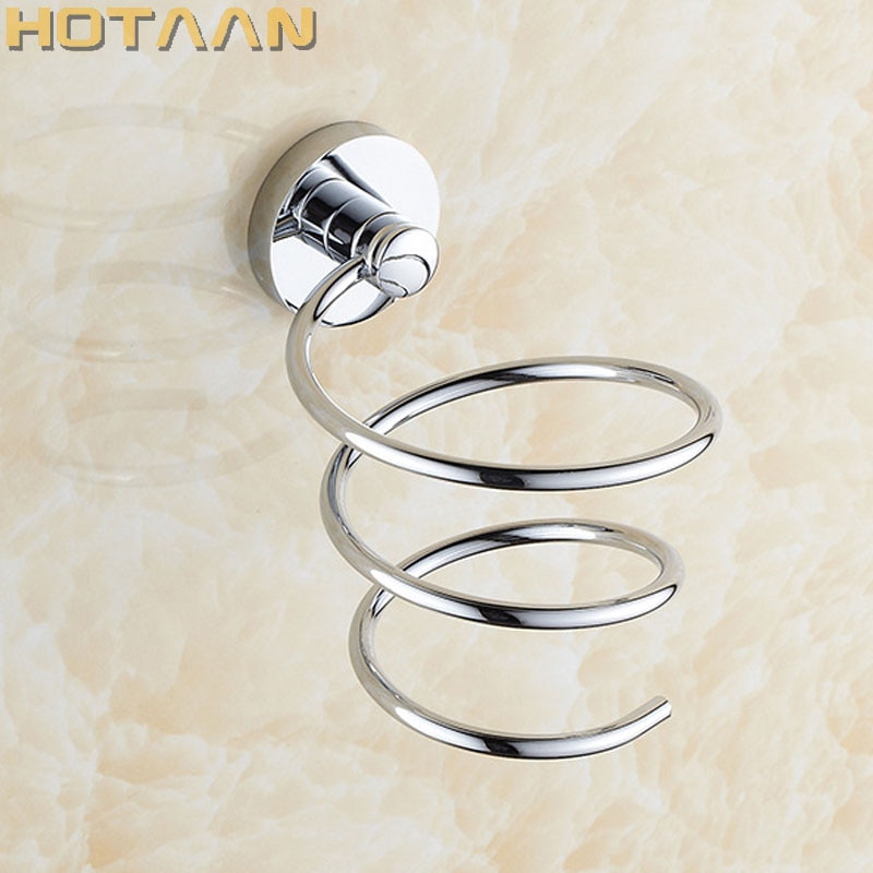 1pc solide &amp; anti-rust messing krom hårtørrer holder hårtørrer stativ stativ stativ hylde yt -8206