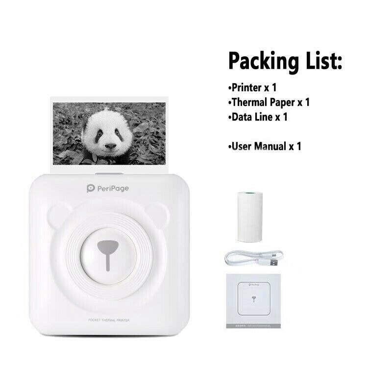 Mini Portable Thermal Printer USB Wireless Bluetooth A6 Thermal Label Printer Compatible with Android IOS Phone Laptop Computer