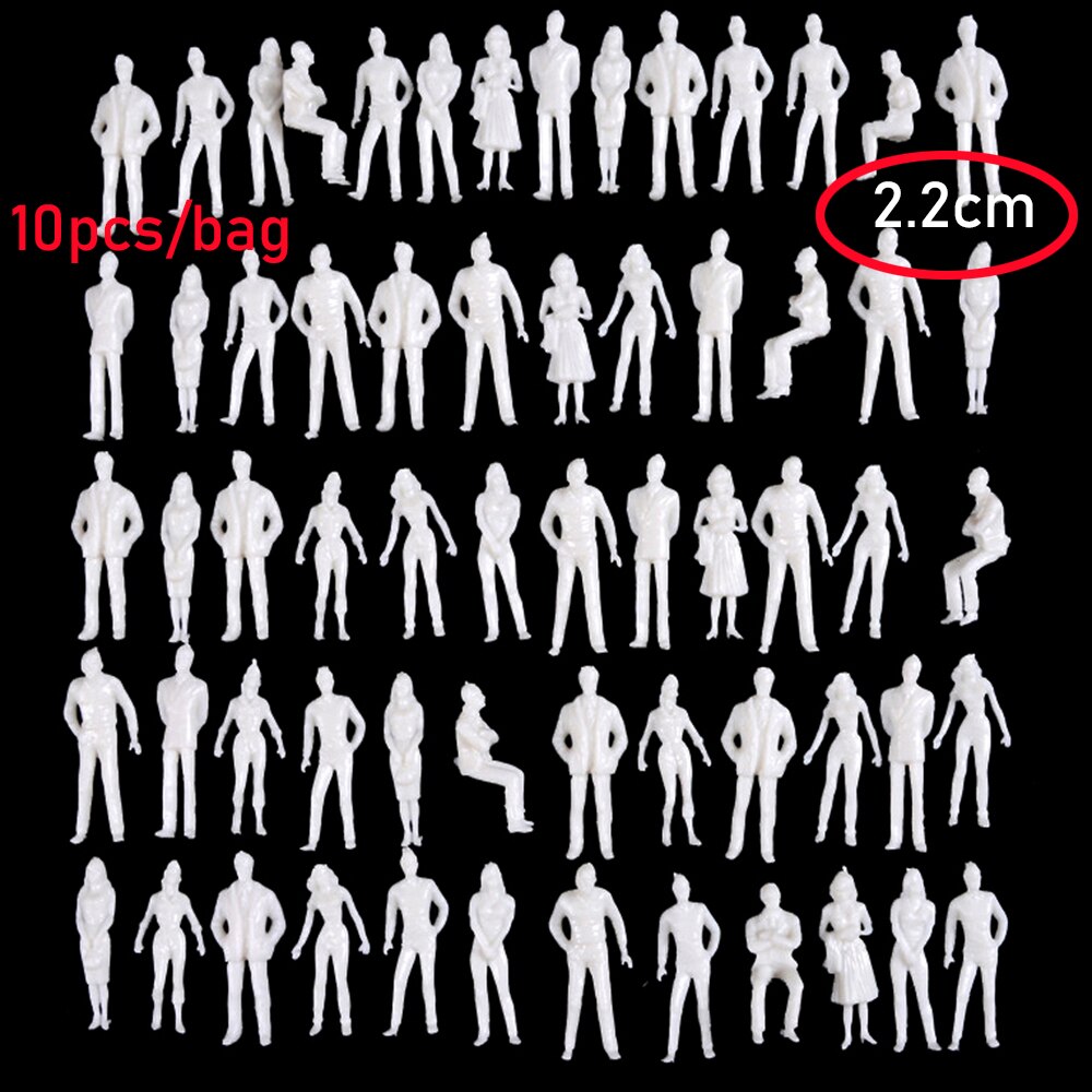 10/50Pcs 1:50/75/100/150/200 Human Model Scale Miniature White Figures Multi-Style Pose Architectural Model ABS Plastic People: 10pcs 2.2cm