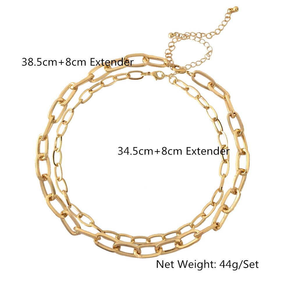 Modern Novelty Special Chain Linked Dainty Necklace Tiny Chain T bar O bar Enclosure Collar Chain For Women Girl: N27327